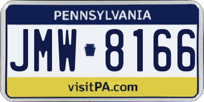 PA license plate JMW8166