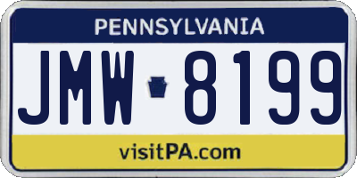 PA license plate JMW8199