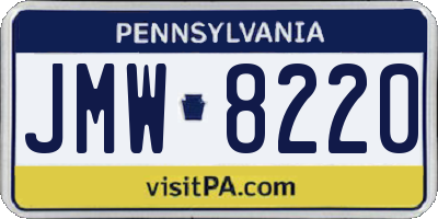 PA license plate JMW8220