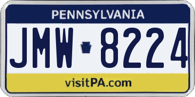 PA license plate JMW8224
