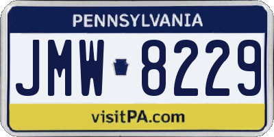 PA license plate JMW8229