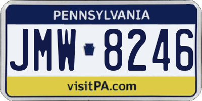 PA license plate JMW8246