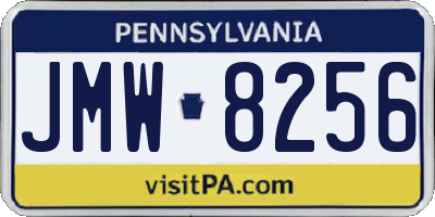 PA license plate JMW8256