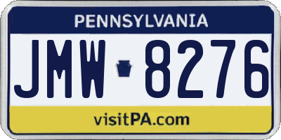 PA license plate JMW8276