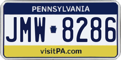 PA license plate JMW8286
