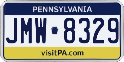 PA license plate JMW8329