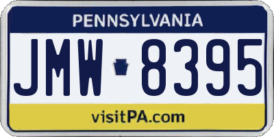 PA license plate JMW8395