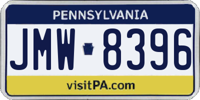PA license plate JMW8396