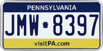 PA license plate JMW8397