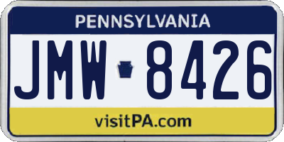 PA license plate JMW8426
