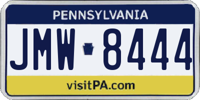 PA license plate JMW8444