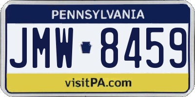 PA license plate JMW8459