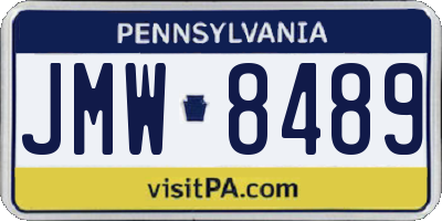 PA license plate JMW8489