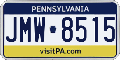 PA license plate JMW8515