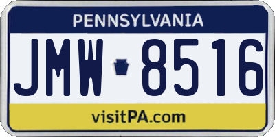 PA license plate JMW8516
