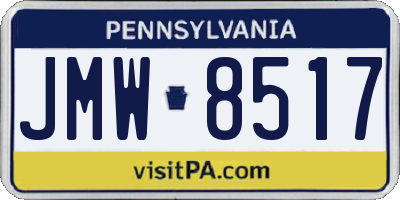 PA license plate JMW8517
