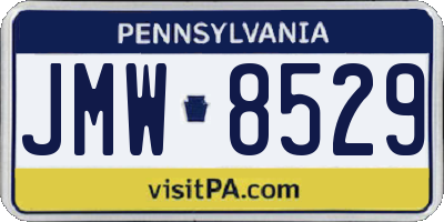 PA license plate JMW8529