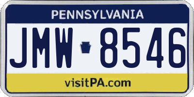 PA license plate JMW8546