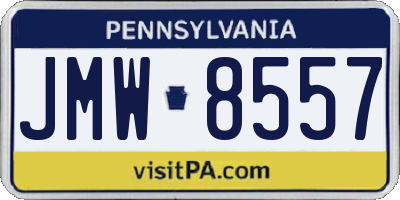 PA license plate JMW8557