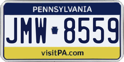 PA license plate JMW8559