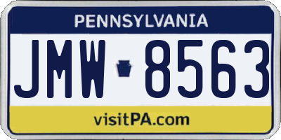 PA license plate JMW8563