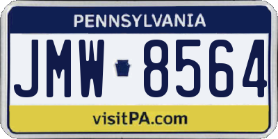 PA license plate JMW8564