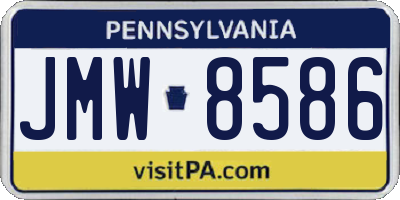 PA license plate JMW8586