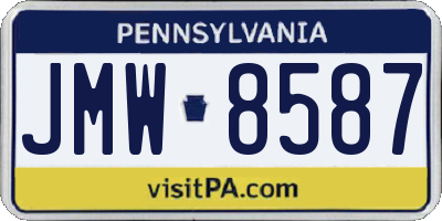 PA license plate JMW8587
