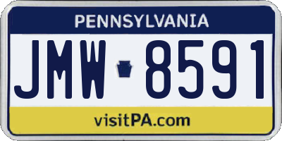 PA license plate JMW8591