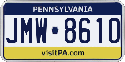 PA license plate JMW8610