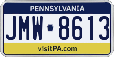 PA license plate JMW8613