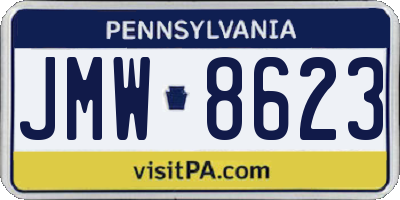 PA license plate JMW8623