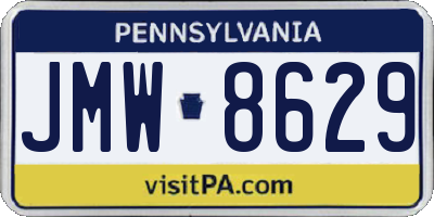 PA license plate JMW8629