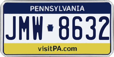PA license plate JMW8632