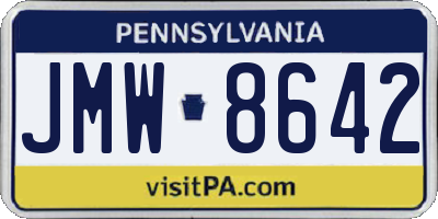 PA license plate JMW8642