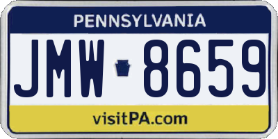 PA license plate JMW8659