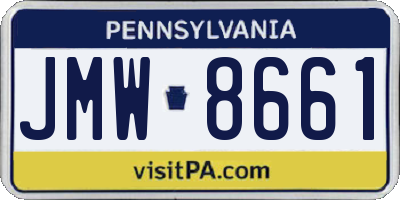PA license plate JMW8661