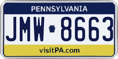 PA license plate JMW8663