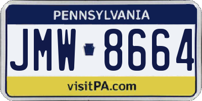 PA license plate JMW8664