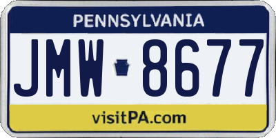 PA license plate JMW8677