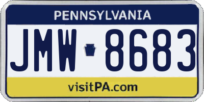 PA license plate JMW8683