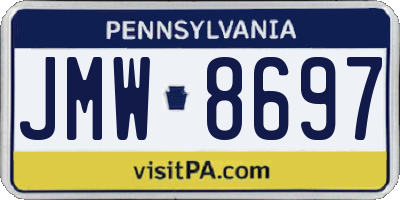 PA license plate JMW8697