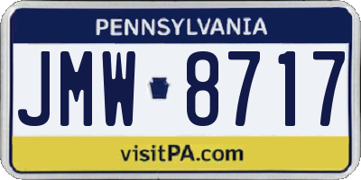 PA license plate JMW8717