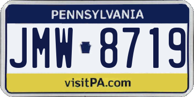 PA license plate JMW8719