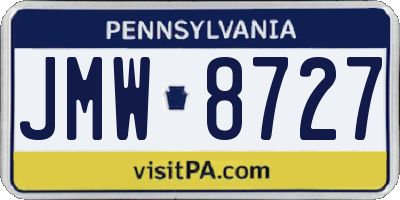 PA license plate JMW8727