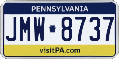 PA license plate JMW8737