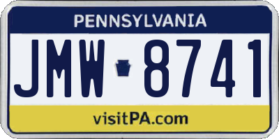 PA license plate JMW8741