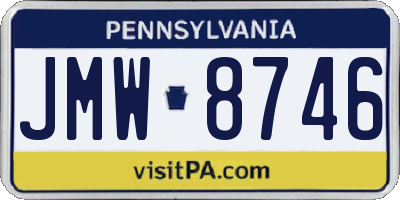 PA license plate JMW8746