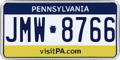 PA license plate JMW8766