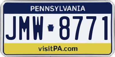 PA license plate JMW8771